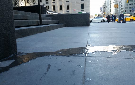 Icey Sidewalk in New York City