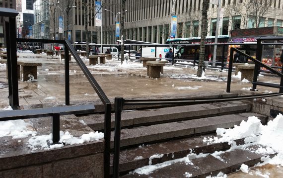 Snow & ice cleared on courtyard in New York